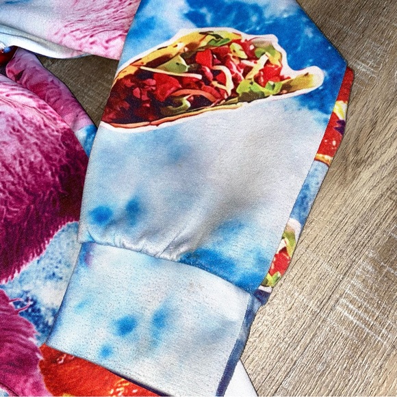 SOLD Pink Laser Kitty Llama Unicorn Pizza Taco Burrito Hoodie Size Youth Medi… - Picture 5 of 11